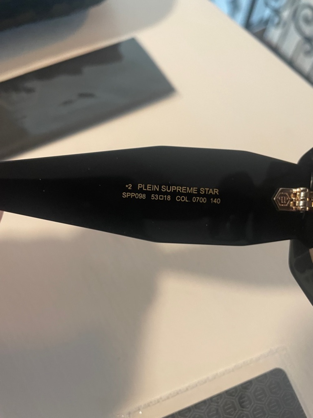 Philipp Plein Women's Black Hexagonal Frame Sunglasses - Picture 6 of 9